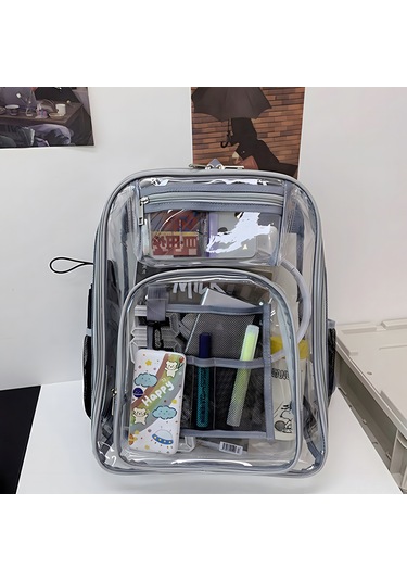 Springsun Renkli Seyahat Ve Spor Etkinlikleri İçin Su Geçirmez Şeffaf Pvc Sırt Çantası - 46x30x16 Cm, Unisex Çok Renkli