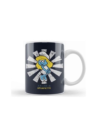 Smurfette Retro Japanese Smurfs Kupa Bardak Porselen Karışık