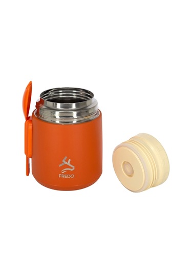 Duo Dine Bebek Turuncu Mama Kabı & Yemek Saklama Termosu, Mug - 8 Saat Sıcak, 12 Saat Soğuk Tutma 500 Ml Turuncu