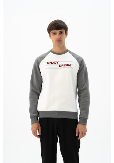 Arma Erkek Büyük Beden Bisiklet Yaka Sweatshirt K24124884401 Ekru Arma Erkek Büyük Beden Bisiklet Yaka Sweatshirt K24124884401 Ekru