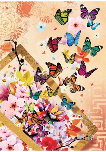Art 500 Parça Bahar Esintisi Puzzle - Kelebekler Ve Çiçekler