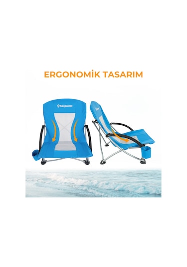 Kingcamp Lilac Beach Chair Plaj Ve Dinlenme Sandalyesi 2'li Set Blue Mavi