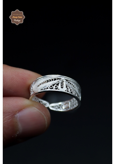 Çiçek Alyans Model El İşçiliği 925 Ayar Gümüş Telkari Kadın Yüzük 201023969 Gümüş