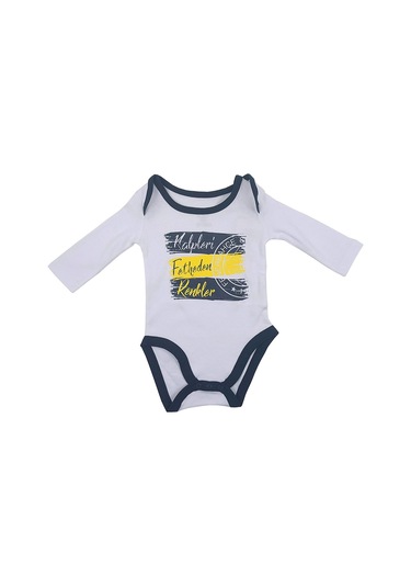 Fenerbahçe Lisanslı Kalpleri Fetheden Renkler Bebek Body Zıbın Beyaz