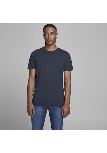 Jack & Jones Bisiklet Yaka Basic Tisört-Organic 12156101 Navy Blazer Lacivert