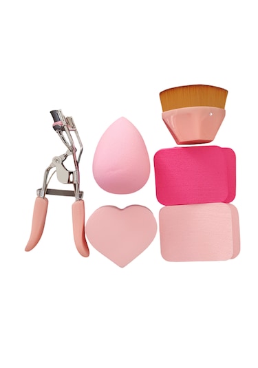Cosmetichane Makyaj Sünger Seti + Kirpik Kıvırıcı Pembe - Mor
