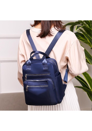 Mavi Kadın Sırt Çantası Seyahat Rahat Su Geçirmez Kadın Omuz Çantaları Kadın Büyük Kapasiteli Oxford Sırt Çantası Mavi