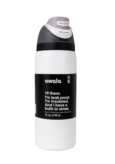 Owala 32 Oz 946 Ml Freesip Çift Katmanlı Paslanmaz Çelik Termos Kilitli Kapak Beyaz