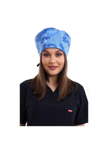 Saks Kamuflaj Desenli Cerrahi Bone - Doktor Bone-Standart-3909 Saks Kamuflaj