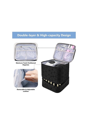 Novahub Tırnak Cilası, Manikür, Torba, Yüksek Kapasiteli, Çift Katmanlı, Renkli Saklama Çantası Çok Renkli