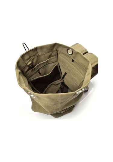 Willowhaven Hacimli Khaki Canvas Erkek Sırt Çantası - Katlanır Dayanıklı Hafif Outdoor Haki