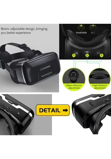 Xuweiwei Stil 1 Shinecon Vr Gözlükleri Ayarlanabilir 3d Başlık Rahat Kullanım Katıksız Görsel Deneyim Siyah Mavi Ev Eğlencesi İçin İdeal