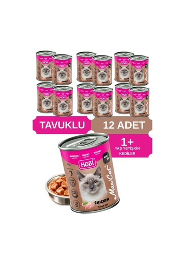 Hobi Maxicat Tavuklu Yetişkin Kedi Konservesi 400 Gr X 12 Adet