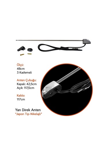 Markaonbir Carub Japon Tip Yan Direk Anten Nikelajlı Br0040104