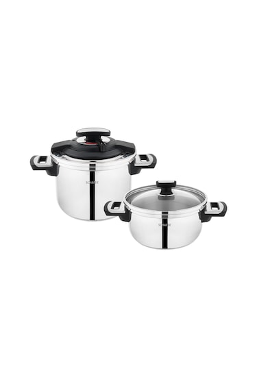 Schafer İn-safe 2 Li Düdüklü Tencere Seti 4 Parça-siyah