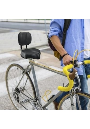 Sarissa Sırt Destekli Arkalıklı Ayarlamalı Geniş Elektrikli Bisiklet Selesi Koltuğu Siyah