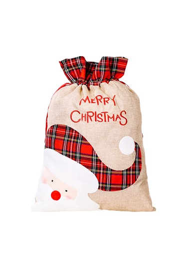 Mufunye Noel Büyük Boy Kumaş Hediye Çantası - 55x38 Cm, Şeker/ödül Taşıma, Santa/elk Desenli, Dayanıklı Kumaş Malzeme, Ev/parti Dekorasyonu Çok Renkli