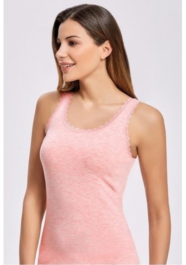 Ilke Kadın Likralı Dantelli Geniş Askılı Atlet 247- 6 Adet