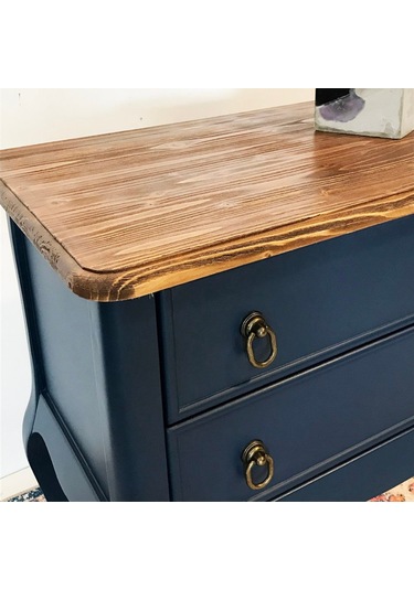 Roys Ahşap L3540 Lacivert Çift Çekmeceli Komodin  Telefonluk