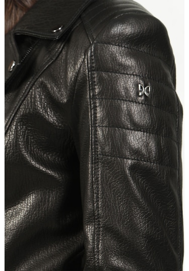 Dericlub Santa/65 Jumbo Model Gerçek Deri Kadın Mont Siyah