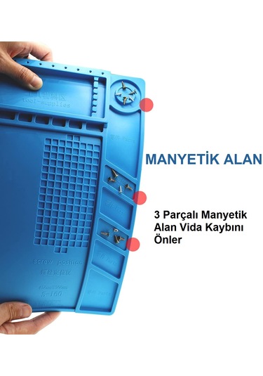 Venaliastore Isıya Dayanıklı Manyetik Tamir Bakım Silikon Matı