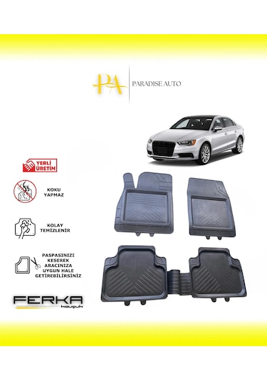 Audi A3 2012-2020 Uyarlanabilir Universal Havuzlu Paspas