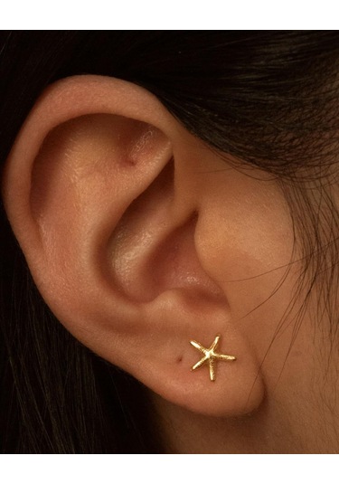 Geeksen Bayanlar İçin 14k Altın Deniz Yıldızı Küpe, Saçma-sapan Olmayan, Hafif, Alerjiye Dayanıklı, Zarif Tekstil Çift Gold