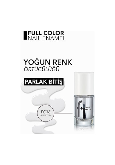 Flormar Full Color Ekstra Yoğun Renkli Parlak Oje FC36 Crsytal Glam
