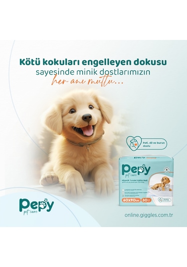 Pepy 60x90 Hijyenik Tuvalet Eğitim Pedi 30'lu 3 Paket 90 Adet