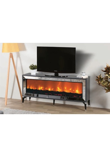 Antrasit Şömineli Bera Tv Sehpası Antrasit