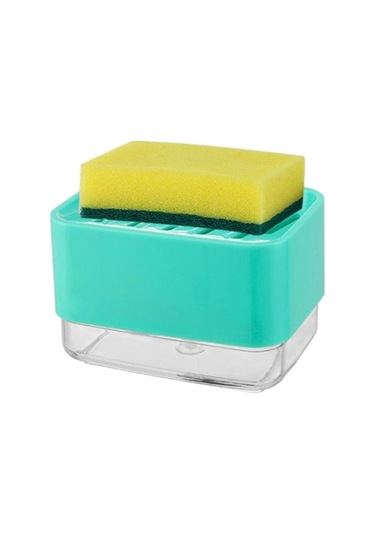 Bosphorusboutique02 Suntek Mutfak Sabunluk, Tutuculu Drenaj Süngeri, Mavi 11.8x5cm Çift Kişilik