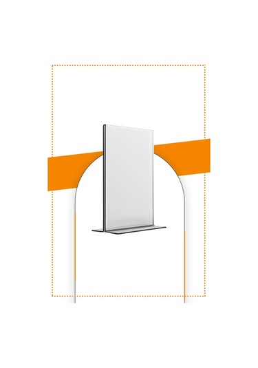 A6 T Tipi Dikey 5'li Masa Üstü 2.8 MM Şeffaf Pleksi Föylük / Broşürlük