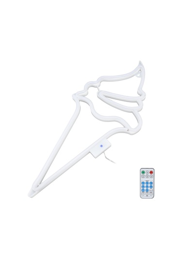 Geeroyoo Mavi Led Dondurma Neon Işığı - 18 Tuşlu Kumanda 8 Modlu Zamanlayıcı Duvar Lambası - Usb/pil Beslemeli - Ev, Restoran, Parti Dekorasyon Aydınlatması Açık Mavi Işık