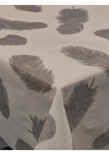 İthal Silinebilir Pvc Masa Örtüsü Kaymaz Tabanlı, Kumaş Görünümlü Pvc Masa Örtüs İth5511 Gri