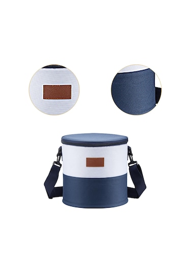 Suntek Yalıtımlı Soğutucu Çanta Park Günlük Geziler Piknik Beyaz - Mavi