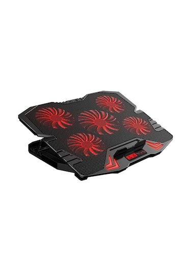 Rampage Mistral S45 12" - 17" Kırmızı Led 5 Fan Yükseklik Ayarlı LCD Laptop Soğutucu Siyah