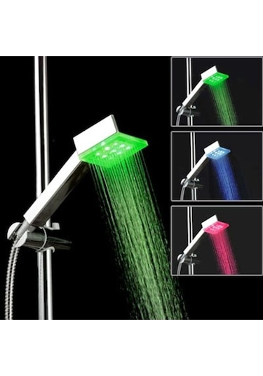 Led Sıcaklık Sensörü Renk Değişimi Duş Başlığı Püskürtücü Krom El Banyosu Krom