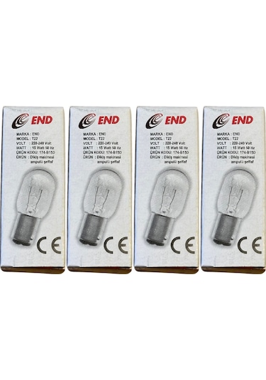 End 15w B15d Duylu Dikiş Makinesi Ampulü 4 Adet
