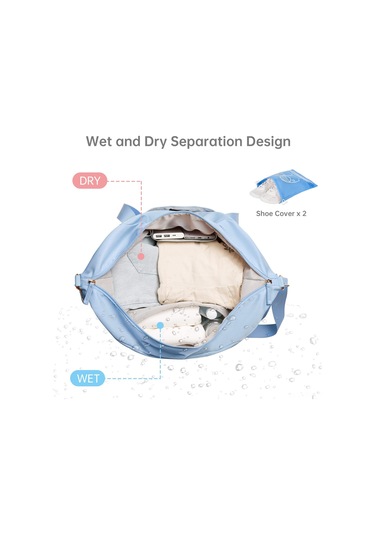 Tenfowee Kadın Spor Çantası - Su Geçirmez, Hava Geçirgen, Çok Amaçlı Seyahat Çantası MAvi