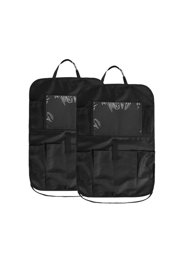 Araba Arka Koltuk Koruma Ve Depolama Çantası - 2 Adet, 6 Bölmeli, 10.5 İnç Tablet Tutucu, 600d Kumaş, Su Ve Lekeden Koruma