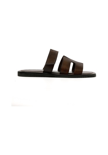 The Sandals Factory Dark Brown Sandalet Erkek M7897 The Sandals Factory Leather Upper Sandals Dark Brown