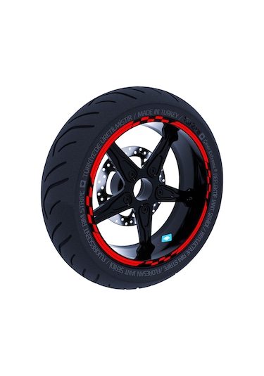 Moto GP Yarış Bayraklı Bayrak Kırmızı Jant Şeridi Sticker Çınar Extreme