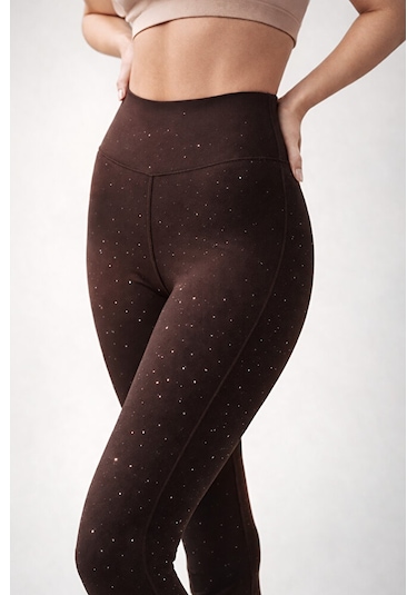 Pantofashion Taşlı Belize Yüksek Bel Toparlayıcı Tayt Siyah