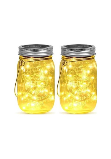 Besthome1 Güneş Enerjili Dekoratif Mason Kavanoz Lambası - 2'li Set, Ip65 Su Geçirmez, 50.000 Saat Ömür