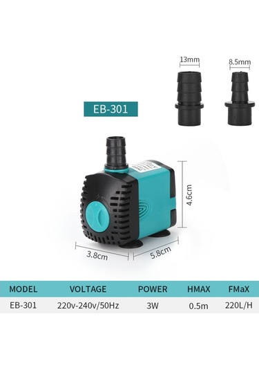 Eb-301 3w Akvaryum Dalgıç Su Pompası Çeşme Filtresi Balık Göleti, Ab Tıkacı, Boyut:eb-301 3w