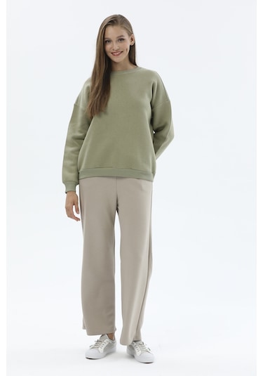 Kadın Sweatshirt 2424bs130836 Zeytin Yeşili