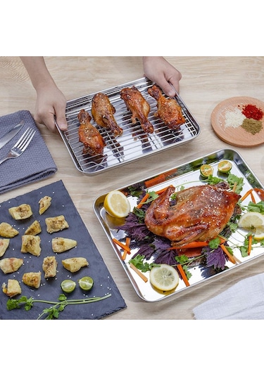 Xurunkeji Çıkarılabilir Soğutma Raflı Paslanmaz Çelik Fırın Tepsisi Yapışmaz Cips Sepeti Fırın Kabı Izgara Barbekü Tepsisi Aksesuarları, B Gümüş Xurunkeji Çıkarılabilir Soğutma Raflı Paslanmaz Çelik Fırın Tepsisi Yapışmaz Cips Sepeti Fırın Kabı Izgara Barbekü Tepsisi Aksesuarları, B Gümüş