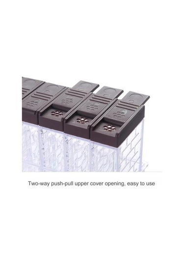 Novahub Kahve Açılış Kapaklı Şeffaf 2 Yönlü Baharat Kavanozu Set 6 Adet Mutfak İçin Kahve