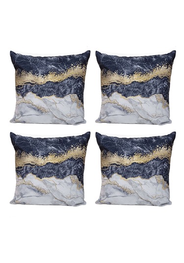 Modern Tarz Dijital Baskılı 4 Lü Dekoratif Kırlent Kılıfı Seti 43x43 Cm Şık Ve Renkli Tasarımlar Siyah