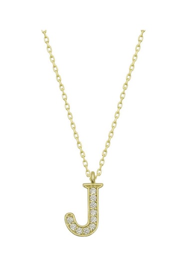 Casera's Gümüş Gold J Harfi Kadın Kolye Csr2184223 Gümüş